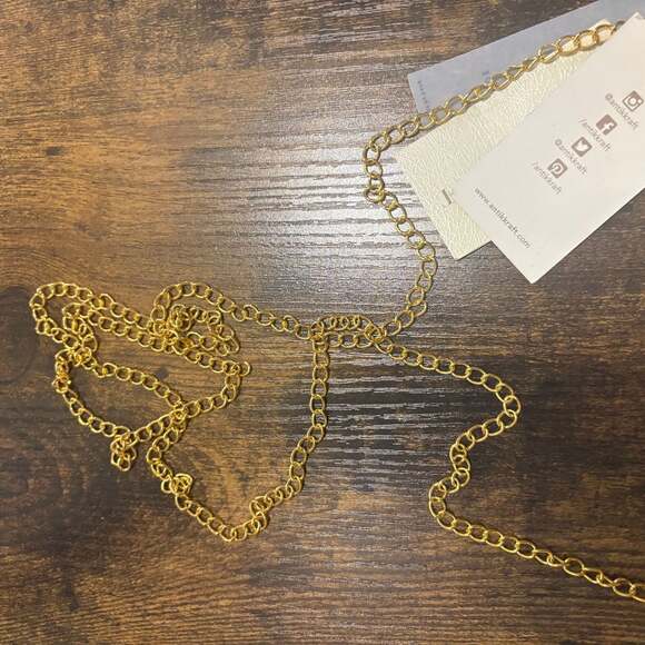 Antik Kraft Cream Beaded Clutch Crossbody Evening Bag Gold Chain NWT